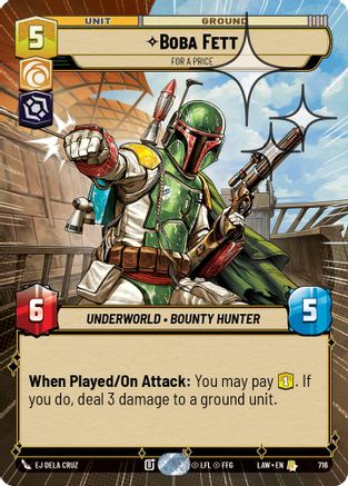 Boba Fett - For a Price (Hyperspace Foil) (716) [A Lawless Time] Foil