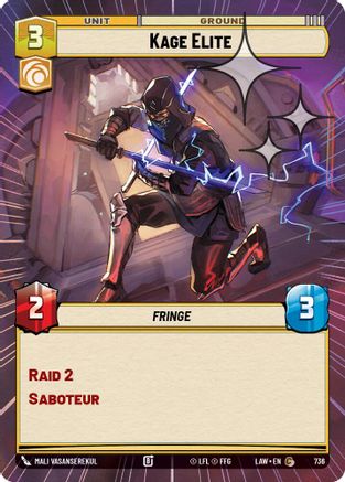 Kage Elite (Hyperspace Foil) (736) [A Lawless Time] Foil