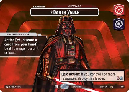 Darth Vader - Unstoppable (Showcase) (777) [A Lawless Time] Foil
