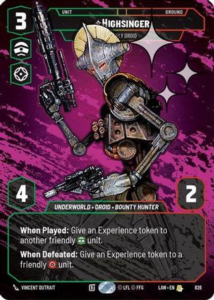 Highsinger - Deadly Droid (Prestige Foil) (826) [A Lawless Time] Foil