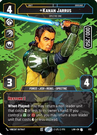 Kanan Jarrus - Spectre One (Serialized) (872) [A Lawless Time] Foil