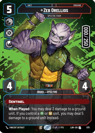 Zeb Orellios - Spectre Four (Serialized) (875) [A Lawless Time] Foil