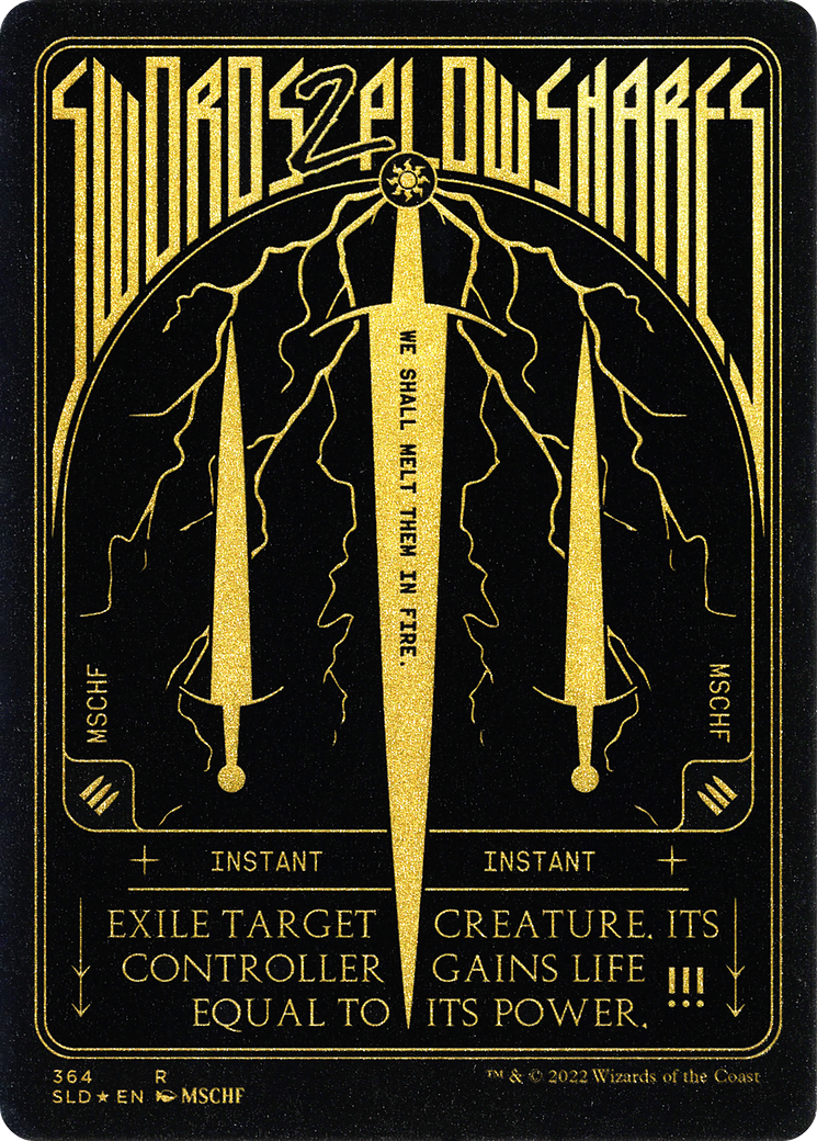 Swords to Plowshares (Foil Etched) (Gold) (SLD-364) [Secret Lair Drop] Foil