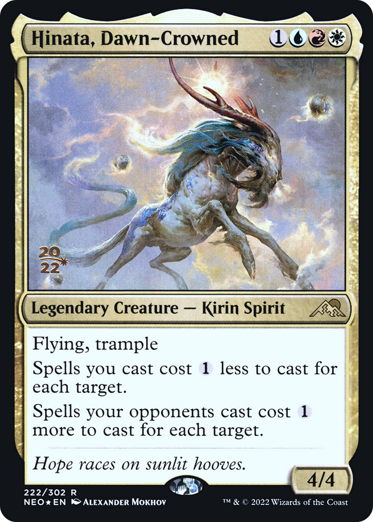 Hinata, Dawn-Crowned (PRE-222S) [Kamigawa: Neon Dynasty Promos] Foil