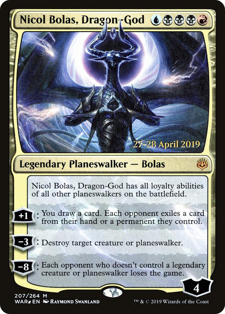 Nicol Bolas, Dragon-God (PRE-207S) [War of the Spark Promos] Foil