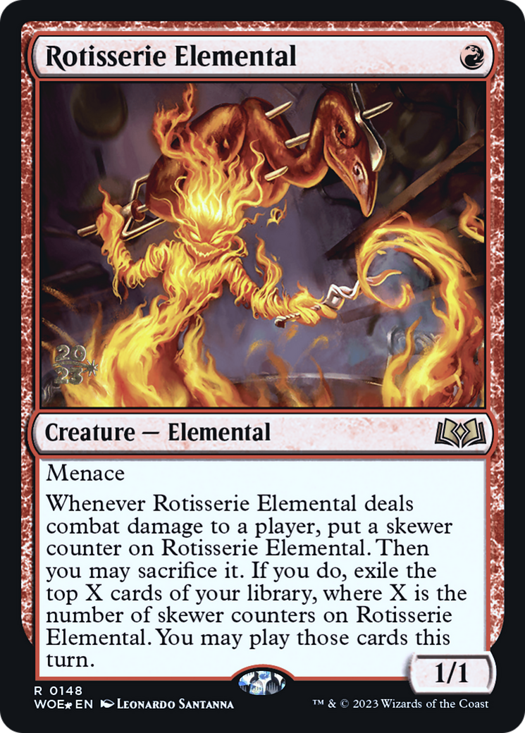 Rotisserie Elemental (PRE-148S) [Wilds of Eldraine Promos] Foil