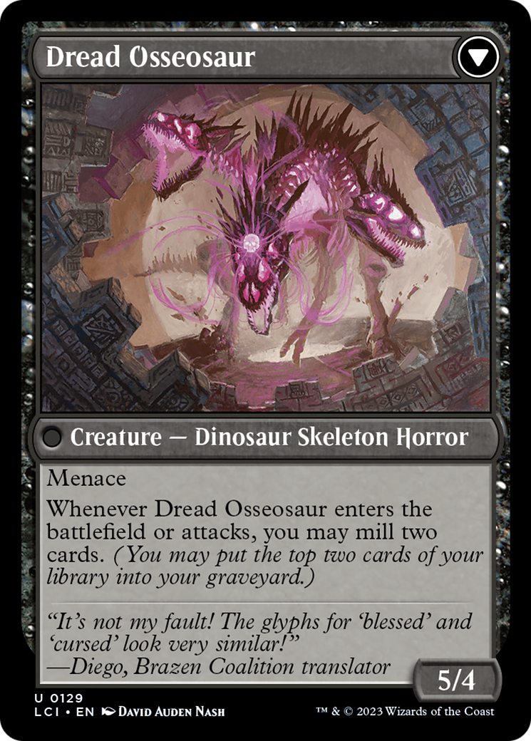 Visage of Dread // Dread Osseosaur (LCI-129) [The Lost Caverns of Ixalan]