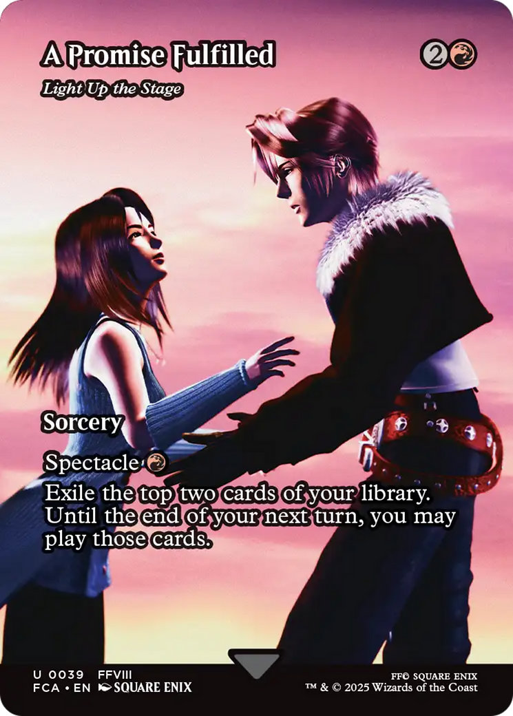 A Promise Fulfilled - Light Up the Stage (Showcase) (FCA-039) [FINAL FANTASY: Through the Ages] / A Promise Fulfilled (Borderless) Foil