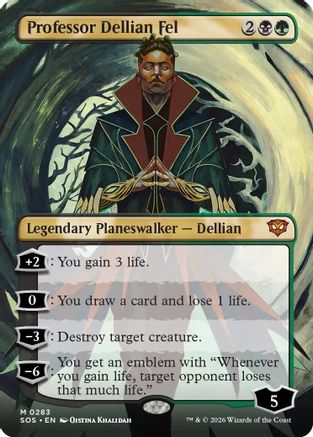 Professor Dellian Fel (Borderless) (SOS-283) [Secrets of Strixhaven]