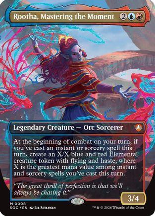Rootha, Mastering the Moment (Borderless) (SOC-008) [Commander: Secrets of Strixhaven]