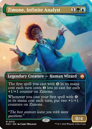 Zimone, Infinite Analyst (Borderless) (SOC-010) [Commander: Secrets of Strixhaven]