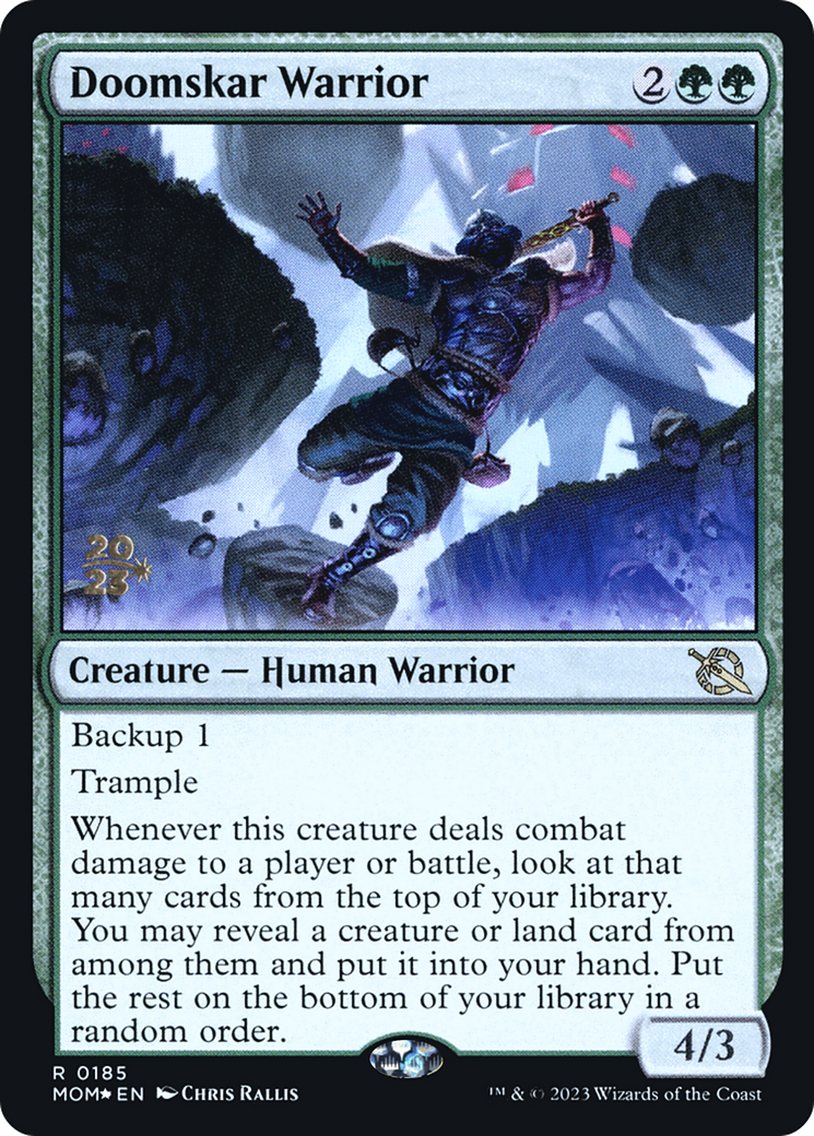 Doomskar Warrior (PRE-185S) [March of the Machine Promos] Foil