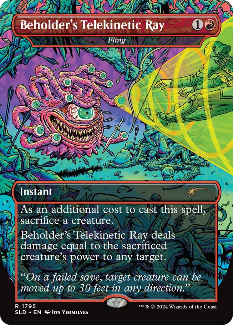 Fling (SLD-1795) [Secret Lair Drop] / Beholder's Telekinetic Ray (Borderless)