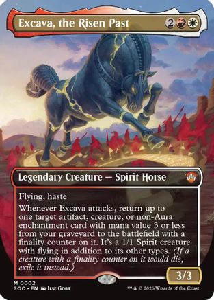 Excava, the Risen Past (Borderless) (SOC-002) [Commander: Secrets of Strixhaven]