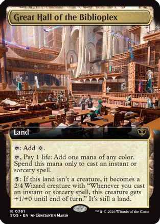 Great Hall of the Biblioplex (Extended Art) (SOS-361) [Secrets of Strixhaven] Foil
