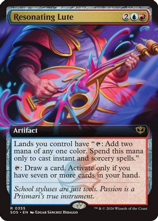Resonating Lute (Extended Art) (SOS-355) [Secrets of Strixhaven] Foil