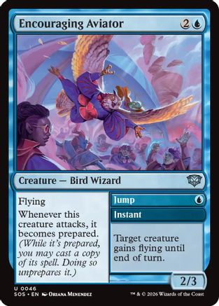 Encouraging Aviator (SOS-046) [Secrets of Strixhaven]