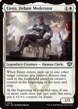 Ennis, Debate Moderator (SOS-014) [Secrets of Strixhaven] Foil
