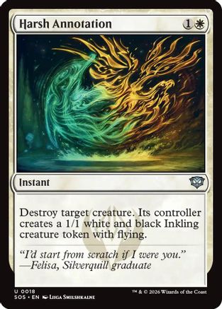Harsh Annotation (SOS-018) [Secrets of Strixhaven] Foil