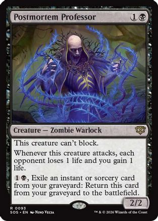 Postmortem Professor (SOS-093) [Secrets of Strixhaven] Foil