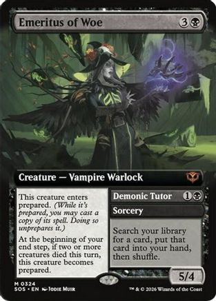 Emeritus of Woe (Extended Art) (SOS-324) [Secrets of Strixhaven]