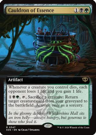 Cauldron of Essence (Extended Art) (SOS-347) [Secrets of Strixhaven] Foil