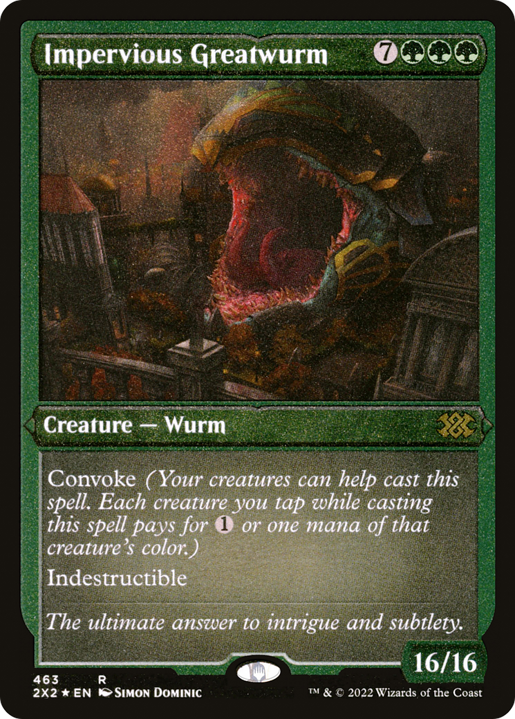 Impervious Greatwurm (2X2-463) [Double Masters 2022] Etched Foil