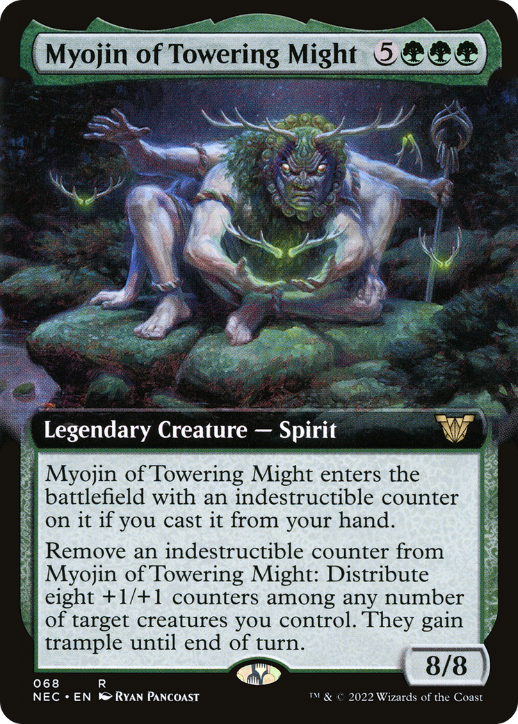 Myojin of Towering Might (Extended Art) (NEC-068) [Neon Dynasty Commander]