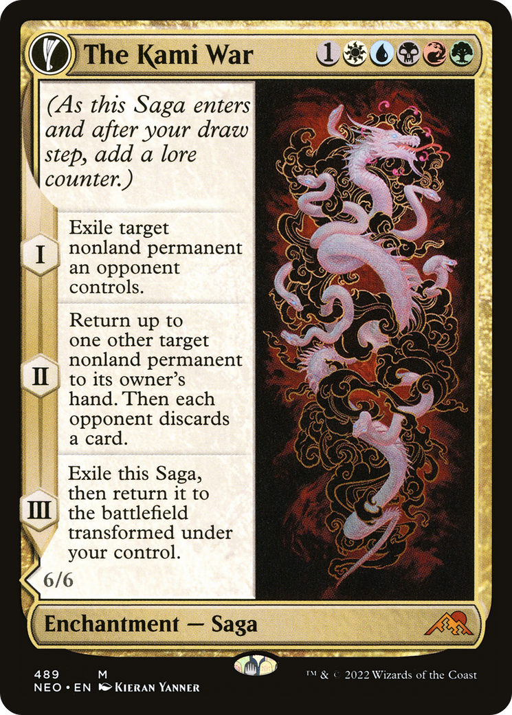 The Kami War // O-Kagachi Made Manifest (NEO-489) [Kamigawa: Neon Dynasty]: (Extended Art, fandfc, enchantment) Foil