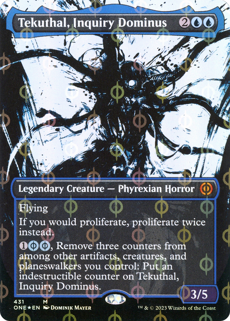 Tekuthal, Inquiry Dominus (ONE-431) [Phyrexia: All Will Be One]: (Showcase) (Borderless) Foil