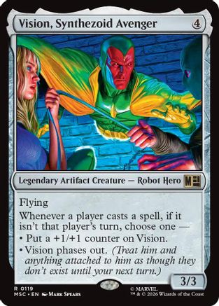 Vision, Synthezoid Avenger (Surge Foil) (MSC-119) [Commander: Marvel Super Heroes] Foil