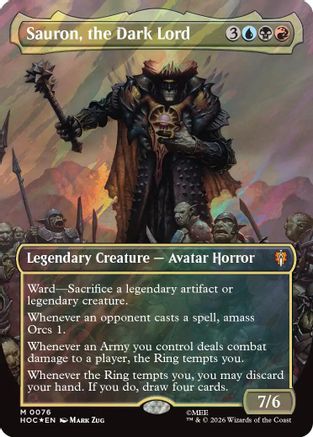 Sauron, the Dark Lord (Borderless) (Surge Foil) (HOC-076) [The Hobbit: Eternal-Legal] Foil