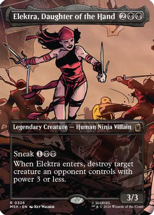 Elektra, Daughter of the Hand (Borderless) (0326) (MSH-326) [Marvel Super Heroes] Foil