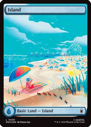 Island (MSH-436) (Surge Foil) [Marvel Super Heroes] Foil