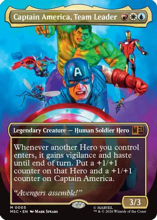 Captain America, Team Leader (Borderless) (MSC-005) [Commander: Marvel Super Heroes]