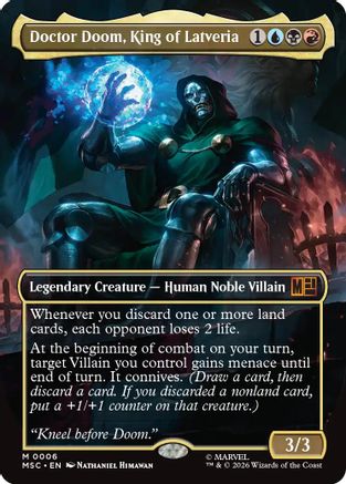 Doctor Doom, King of Latveria (Borderless) (MSC-006) [Commander: Marvel Super Heroes] Foil