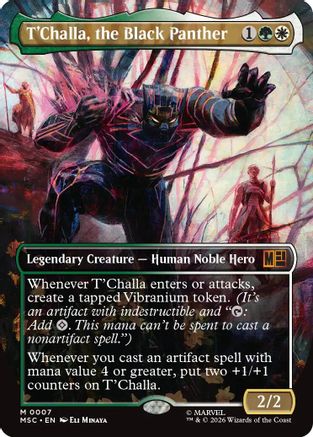 T'Challa, the Black Panther (Borderless) (MSC-007) [Commander: Marvel Super Heroes] Foil