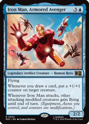 Iron Man, Armored Avenger (Surge Foil) (MSC-033) [Commander: Marvel Super Heroes] Foil