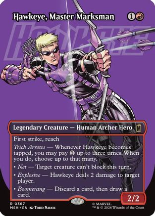 Hawkeye, Master Marksman (Borderless) (MSH-367) [Marvel Super Heroes] Foil