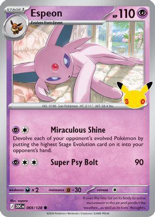Espeon 69 - [ME 30th Celebration] Holofoil