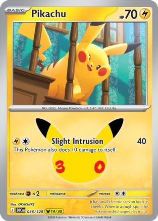 Pikachu - 036/128 36 - [ME 30th Celebration] Holofoil
