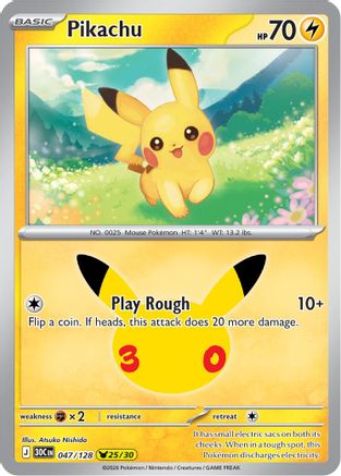 Pikachu - 047/128 47 - [ME 30th Celebration] Holofoil