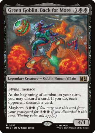 Green Goblin, Back for More (MSC-657) [Commander: Marvel Super Heroes] Foil