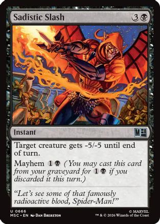 Sadistic Slash (MSC-666) [Commander: Marvel Super Heroes] Foil