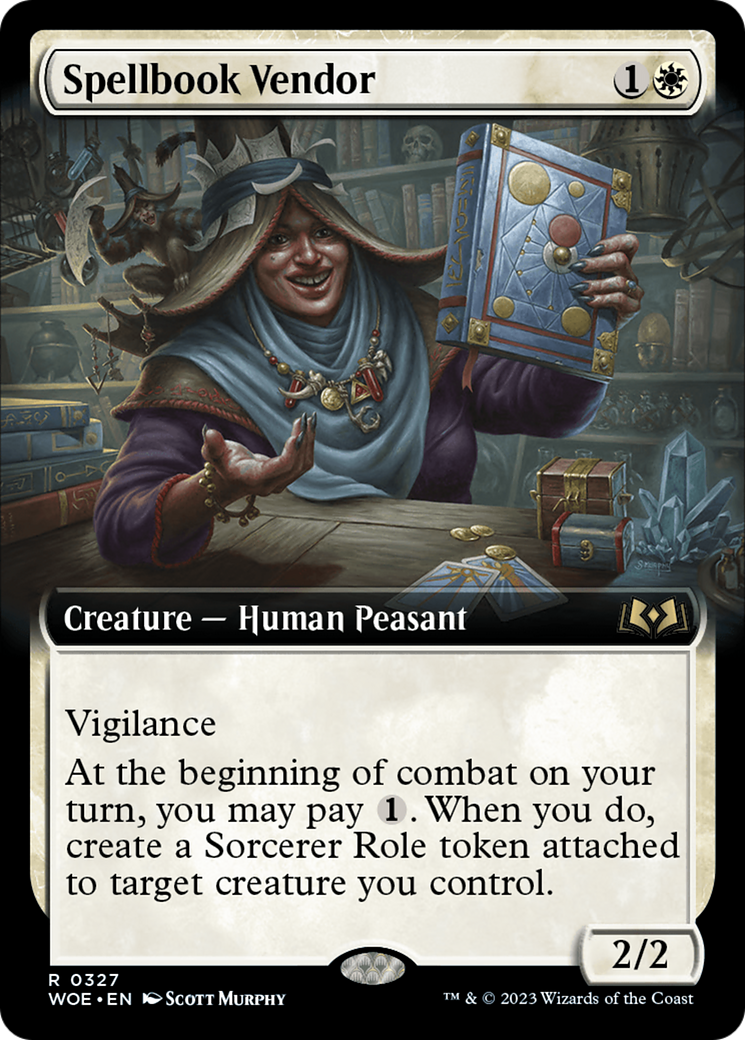 Spellbook Vendor (WOE-327) [Wilds of Eldraine]: (Extended Art)