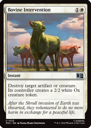 Bovine Intervention (Surge Foil) (MSC-123) [Commander: Marvel Super Heroes] Foil