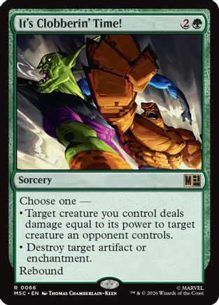 It's Clobberin' Time! (Surge Foil) (MSC-066) [Commander: Marvel Super Heroes] Foil