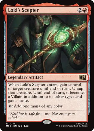 Loki's Scepter (Surge Foil) (MSC-056) [Commander: Marvel Super Heroes] Foil