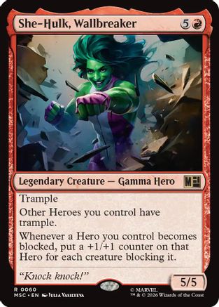She-Hulk, Wallbreaker (Surge Foil) (MSC-060) [Commander: Marvel Super Heroes] Foil