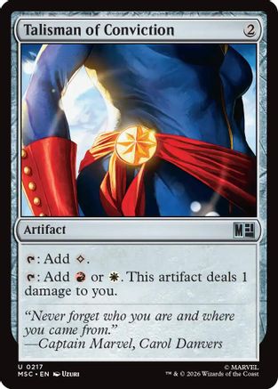 Talisman of Conviction (Surge Foil) (MSC-217) [Commander: Marvel Super Heroes] Foil